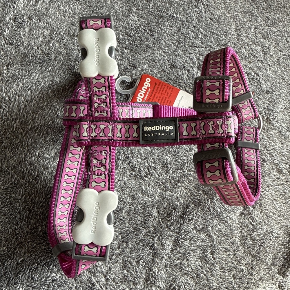 Red Dingo DH-RB-PU-20 Dog Harness Reflective Purple- Medium